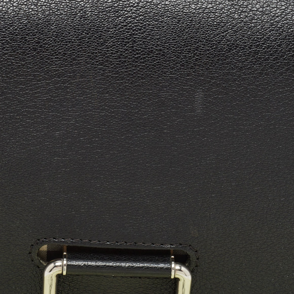 BURBERRY Black/Beige House Check Fabric and Leather D Ring Shoulder Bag - Picture 5 of 8